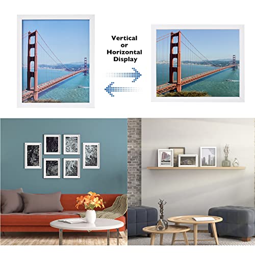 HEYTUYA 6x9 inch Picture Frame White for Wall Hanging or Tabletop, Wood Wall Gallery Poster Frame Photo Frame with Durable Shatter Resistant Plexiglas, White