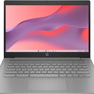 HP 2023 Newest Chromebook Laptop, 14 Inch Display, Intel Celeron N4120 Processor, 4GB RAM, 64GB eMMC, Intel UHD Graphics 600, WiFi, Bluetooth, Chrome OS, Modern Gray, Bundle with JAWFOAL