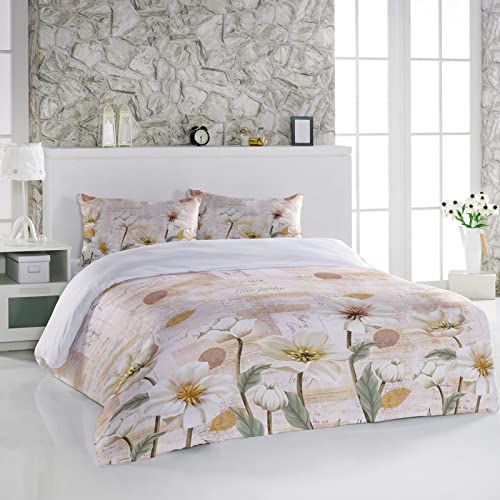 3 Pieces Duvet Cover Bedding Set Queen Flowers Vintage Abstract Oil Painting Breathable Ultra Soft Comforter Cover with Zipper and Pillowcases Luxury Quilt Covers Pastoral Retro Envelope Postmark