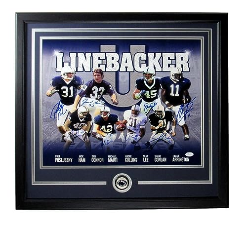 PSU Linebacker U Multi-Signed/Auto by 8 Players 16x20 Photo Framed JSA 135942 - Autographed College Photos