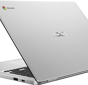 ASUS C523NA Chromebook 15.6" HD Laptop, Intel Celeron N3350 Processor, 4GB RAM, 64GB eMMC Flash Memory, Intel HD Graphics, HD Webcam, Stereo Speakers, Chrome OS, Silver, (renewed)