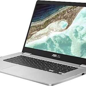 ASUS C523NA Chromebook 15.6" HD Laptop, Intel Celeron N3350 Processor, 4GB RAM, 64GB eMMC Flash Memory, Intel HD Graphics, HD Webcam, Stereo Speakers, Chrome OS, Silver, (renewed)