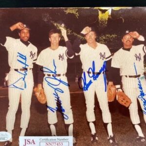 Reggie Jackson Signed Photo 8x10 Photo Baseball Gossage Auto Damage JSA 14 - Autographed MLB Photos