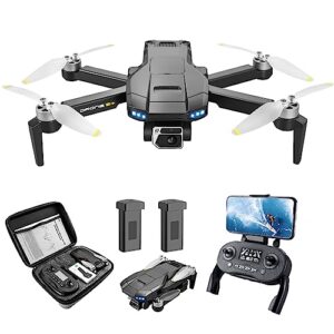 gps drone with 4k camera for adults long range, 50 minutes long flight time, 5g transmission, brushless motor foldable fpv rc quadcopter, optical flow, gps return home, follow me, include 2 batteries