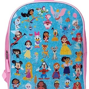 Disney 100 15" Backpack Minnie Daisy Tiana Elsa Belle Ariel Mirabel Kids Pink