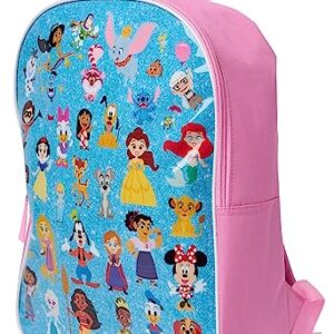 Disney 100 15" Backpack Minnie Daisy Tiana Elsa Belle Ariel Mirabel Kids Pink