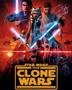 the clone wars reprint/reproduction signed autographed photograph photo print (8 x 10 inches) matt lanter, ashley eckstein, james arnold taylor
