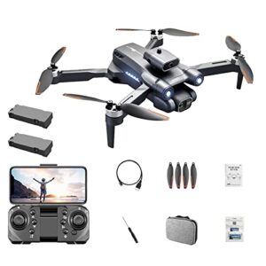 a13 drones with camera for adults 4k hd dual camera automatic obstacle avoidance one touch take-off and landing trajectory flight (black)