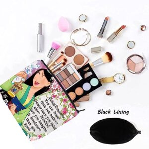 LEVLO Mu Lan Cosmetic Make Up Bag Mu Lan Fans Motivational Gift You Are Braver Stronger Smarter Than You Think Mulan Makeup Zipper Pouch Bag Mu Lan Merch(Always Mulan)