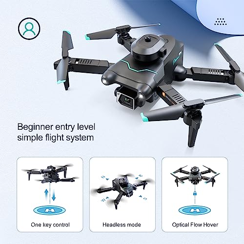 RHOOTZ S96 Foldable OAS Drones with 4K Camera for Adults Beginners, Mini FPV RC Quadcopter UAV for Kids Toys Gifts, with Altitude Hold, Headless Mode, Gesture Camera, Track Flight, Gravity Sensor