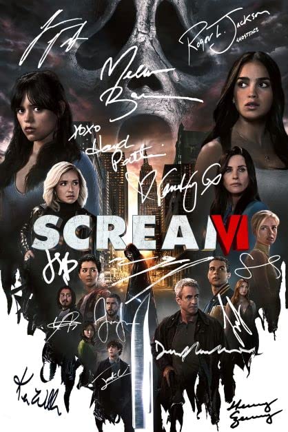 Scream VI, Scream 6 Photo - Reproduction (RP), Preprint, Preprinted (PP) Signed Autograph Autographed Photo Photograph, Melissa Barrera, Jenna Ortega, Courteney Cox, Jasmin Savoy Brown, Mason Gooding, Hayden Panettiere, Josh Segarra, Jack Champion, Liana