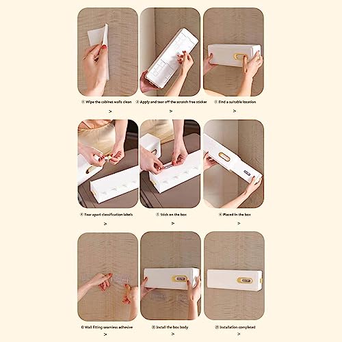 VumSyme Wall Mounted Underwear Storage Box, Punch-Free Underwear Sock Organizer Multi-Functional Storage Box Hanging Drawer Organizer for Closet Style 1