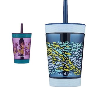 contigo kids spill-proof 14oz tumbler & kids spill-proof 14oz tumbler with straw and bpa-free plastic, fits most cup holders and dishwasher safe, nautical fish