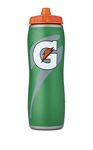 Gatorade Insulated Squeeze Bottle, Black, 30oz & 32oz Gator-skin Bottle, Green, One Size