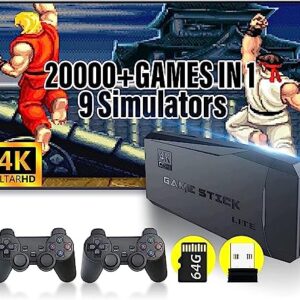 TAMNAN Nostalgia Stick Game- Ultimate Retro Game Console, 20000+ Games, 9 Classic Emulators, 4K HDMI Output, Dual 2.4G Wireless Controller