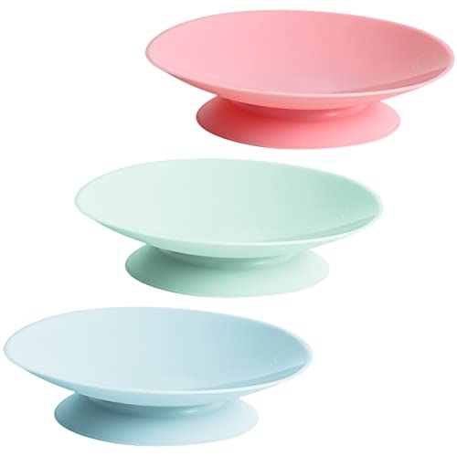 DOITOOL 3pcs Silicone Suction Plate Double Sided Suction Cups Silicone Utensil Rest Sucker Pads for Plate Silicone Grip Dish Suction Cup Plates Plate Bowl Fixing Pad Suction Pads