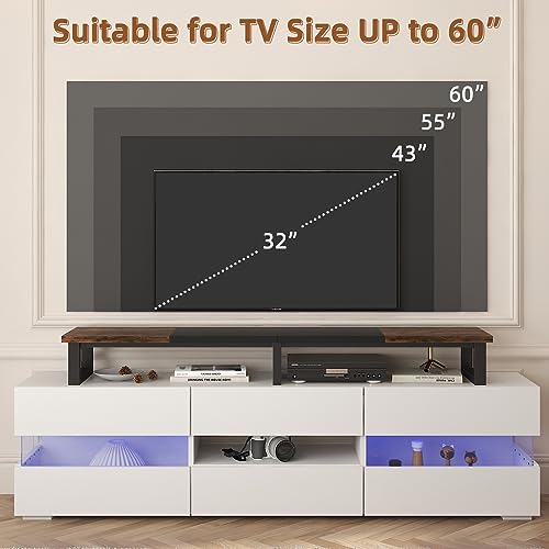 YAOHUOO 47" Large TV Riser for 32-60 inch TV, TV Riser Stand Shelf with Steel Legs,Tabletop TV Stand Riser for Home Office,Rustic Brown