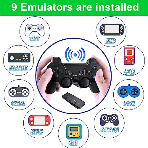 Uberwith Retro Game Console,Retro Game Stick,Plug & Play Video TV Game Stick Within 20000+ Games Built-in, 9 Classic Emulators, 4K HDMI Nostalgia Stick Game for TV, Dual Controllers (64G)