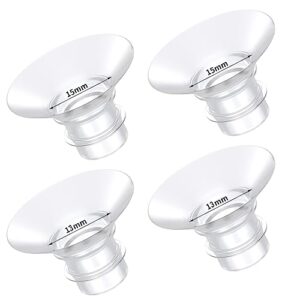 tovvild 4pcs flange inserts 13mm 15mm - breast pump parts compatible with medela,spectra 24mm shields/flanges, momcozy wearable cups, reduce 24mm tunnel down to correct size