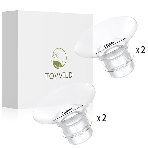 TOVVILD 4Pcs Flange Inserts 13mm 15mm - Breast Pump Parts Compatible with Medela,Spectra 24mm Shields/Flanges, Momcozy Wearable Cups, Reduce 24mm Tunnel Down to Correct Size