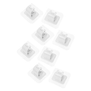 besportble 8pcs telescopic rod clamp ceiling hook retainer holder clear shower curtain hooks curtain rod support no nail curtain rod brackets curtain rod hooks curtain hangers plastic white