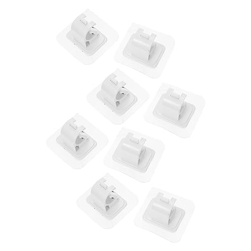 BESPORTBLE 8pcs Telescopic Rod Clamp Ceiling Hook Retainer Holder Clear Shower Curtain Hooks Curtain Rod Support No Nail Curtain Rod Brackets Curtain Rod Hooks Curtain Hangers Plastic White