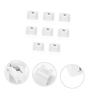 BESPORTBLE 8pcs Telescopic Rod Clamp Ceiling Hook Retainer Holder Clear Shower Curtain Hooks Curtain Rod Support No Nail Curtain Rod Brackets Curtain Rod Hooks Curtain Hangers Plastic White