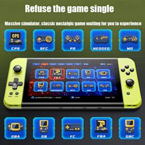 LIMKOO X70 Handheld Game Consoles, 128-Bit 7-Inch Large-Screen HD Double Pocket Game Console Built-in 19 Emulators Support Memory Expansion and Game Save(Color:Black)