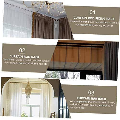 CAXUSD 4pcs Curtain Rod Holder Shower Curtain Hangers L Brackets Heavy Duty Metal Clothes Hanger Curtain Rod Rack Drapery Rod Hanger Simple Curtain Rod Brackets Pretty Bases Black Ceiling