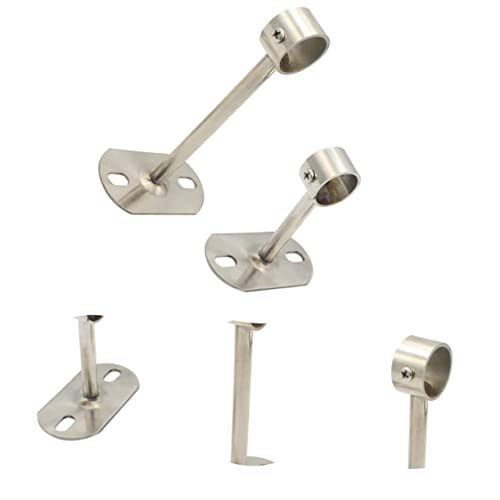 TIDTALEO 2pcs Pole Crane Shower Rod Holder Boom Stand L Brackets Heavy Duty Ceiling Mount Brackets for Curtain Rods Boom Pole Holder Closet Pole Clothes Rod Socket Bathroom Accessory Holder