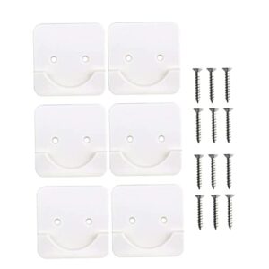 lapyappe 6pcs bracket holder wall mounted shower curtain rod heavy duty brackets curtain holders shower rod retainer for wall closet rod bracket adhesive shower rod holder white fixture abs