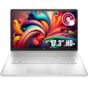 hp 17.3" hd plus touchscreen laptop for students, quad core amd ryzen 3 processor, 8gb ram, 512gb nvme ssd, fullsize keyboard, hdmi, rapid charge, type-c, windows 11 with bundled accessories