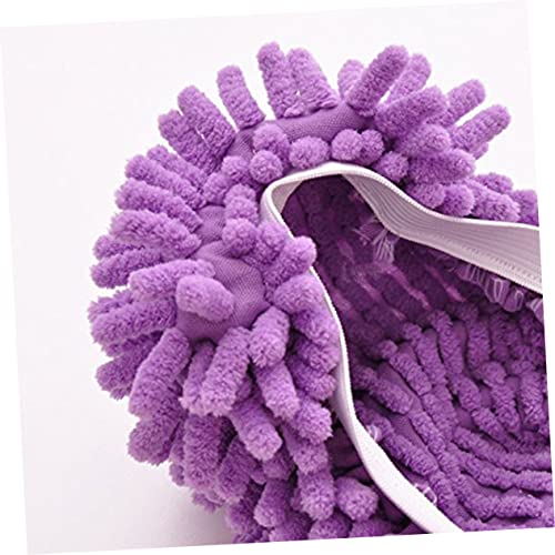 Abaodam 1 Pair Household Floor Cleaners Cleaning Mops Floor Cleaning Slippers Lazy Mop Slipper DIY Foot Mop Shoes Soft Chenille Shoe Lay Shoe Dust Mop Slipper Mop Cap Detergent