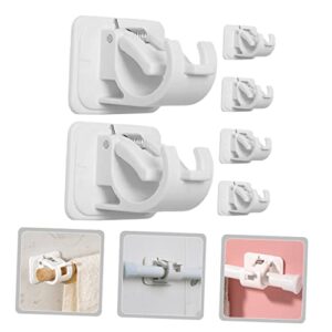 DOITOOL 6pcs Nail-Free Towel Bar Clip Wall Mount Clothes Rack Curtain Hooks Shower Curtains Hooks Nail Free Curtain Rod Hooks Adhesive Nail Free Adjustable Curtain Rod Holder Rod Support