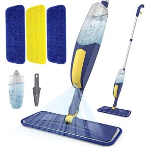 microfiber mops for floor cleaning, dust wood floor mop, wet spray mop with reusable washable pads for home commercial hardwood laminate vinyl wood tile floor