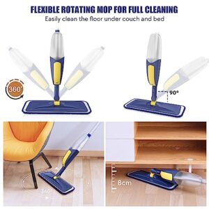 Microfiber Mops for Floor Cleaning, Dust Wood Floor Mop, Wet Spray Mop with Reusable Washable Pads for Home Commercial Hardwood Laminate Vinyl Wood Tile Floor