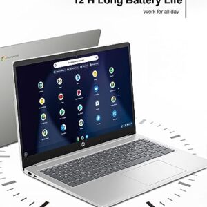 HP 15.6" Student Chromebook Laptop 2023 Newest, Quad-Core Intel Processor N200(Up to 3.7GHz), 8GB LPDDR5 RAM, 64GB eMMC, UHD Graphics, Light & Thin, Long Battery, Chrome OS