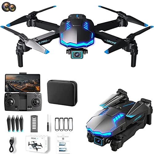 Drone with 1080P Dual HD Camera - 2023 Upgradded RC Quadcopter for Adults and Kids, WiFi FPV RC Drone for Beginners Live Video HD Wide Angle RC Aircraft, Trajectory Flight, Auto Hover,Carrying Case.