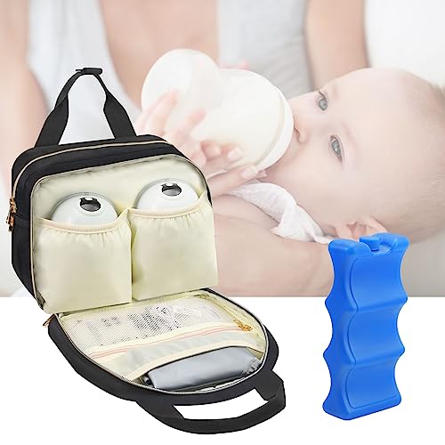 PIIOSER Wearable Breast Pump Bag with Ice Pack, Compatible with Wearable Breast Pumps & Accessories - Portable Pumps Carrying Case for Nursing & Working Moms, Black