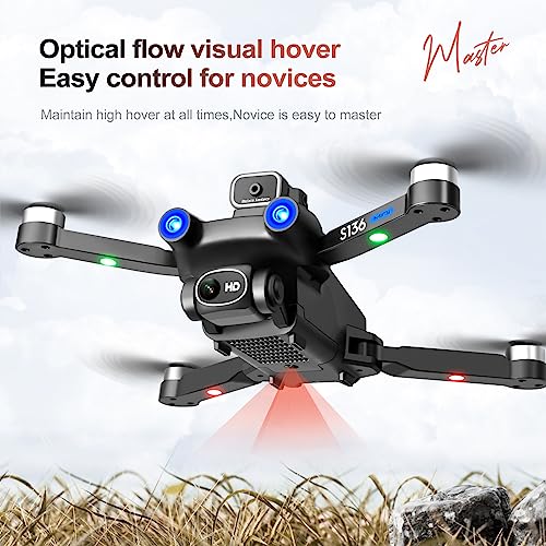 RHOOTZ GPS Drone with HD ESC Camera for Adults, Foldable RC Quadcopter Brushless Obstacle Avoidance UAV for Beginners Kids with Follow Me, Optical Flow,Headless Mode, Altitude Hold