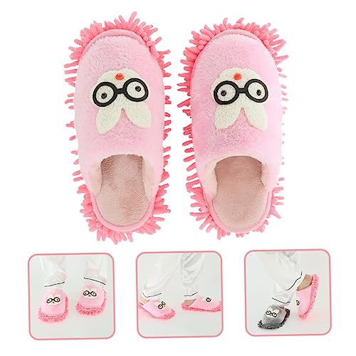 LALAFINA 1 Pair Mop Slippers Floor Mops Floor Cleaner Mop Home Slippers Mops for Floor Cleaning Mop Shoes Lazy Slippers Cartoon Mop Slippers Dust Sweeping Slippers Cartoon Mopping Slipper