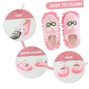 LALAFINA 1 Pair Mop Slippers Floor Mops Floor Cleaner Mop Home Slippers Mops for Floor Cleaning Mop Shoes Lazy Slippers Cartoon Mop Slippers Dust Sweeping Slippers Cartoon Mopping Slipper