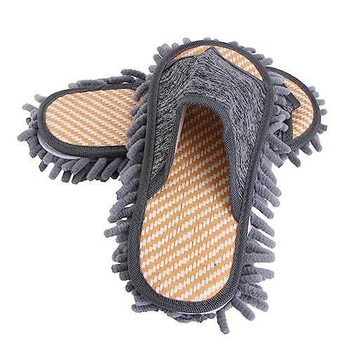 Lurrose 1 Pair Slippers Floor Cleaner Mop Cleaning Slippers Microfiber Floor Mop Cleaning Mops Dusting Slippers Mops for Floor Cleaning Slippers for Home Cleaning Floor Slippers Chenille