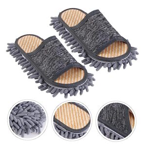 Lurrose 1 Pair Slippers Floor Cleaner Mop Cleaning Slippers Microfiber Floor Mop Cleaning Mops Dusting Slippers Mops for Floor Cleaning Slippers for Home Cleaning Floor Slippers Chenille