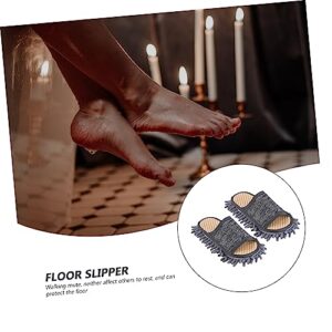 Lurrose 1 Pair Slippers Floor Cleaner Mop Cleaning Slippers Microfiber Floor Mop Cleaning Mops Dusting Slippers Mops for Floor Cleaning Slippers for Home Cleaning Floor Slippers Chenille