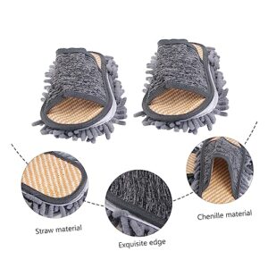 Lurrose 1 Pair Slippers Floor Cleaner Mop Cleaning Slippers Microfiber Floor Mop Cleaning Mops Dusting Slippers Mops for Floor Cleaning Slippers for Home Cleaning Floor Slippers Chenille