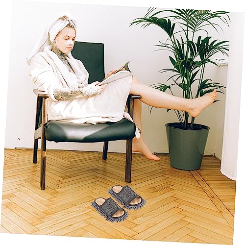 Lurrose 1 Pair Slippers Floor Cleaner Mop Cleaning Slippers Microfiber Floor Mop Cleaning Mops Dusting Slippers Mops for Floor Cleaning Slippers for Home Cleaning Floor Slippers Chenille