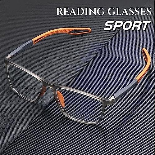 LSNTUU Manly Kicks Reading Glasses,Men's Sports Ultra-Light Anti-Blue Light Presbyopic Glasses,Sports Glasses for Men (3 PCS,1.0)