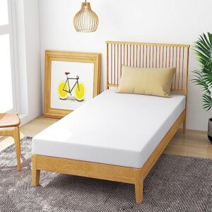 twin mattress, fiberglass free 6/8/10/12 inch twin size bed mattresses in a box, certipur-us certified made in usa for daybed, kids bunk trundle bed, gel memory foam, medium firm, 75"l x 38"w