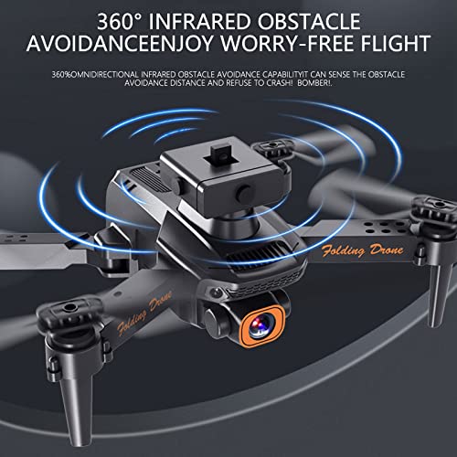Mini Drone 1080P Dual Camera HD Foldable Pocket Drone, 2.4GHz WiFi Quadcopters with Control, 3-Level Flight Speed, One Key Start Speed Adjustment, Gifts for Adults & Kids